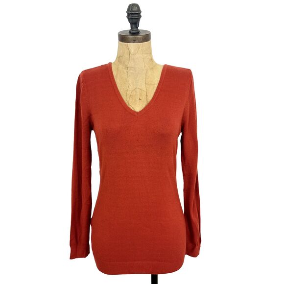 LOVE ELLIE Stitch Fix Mia Back Detail Pullover Sweater XS Burnt Orange NEW B51 - Picture 2 of 5